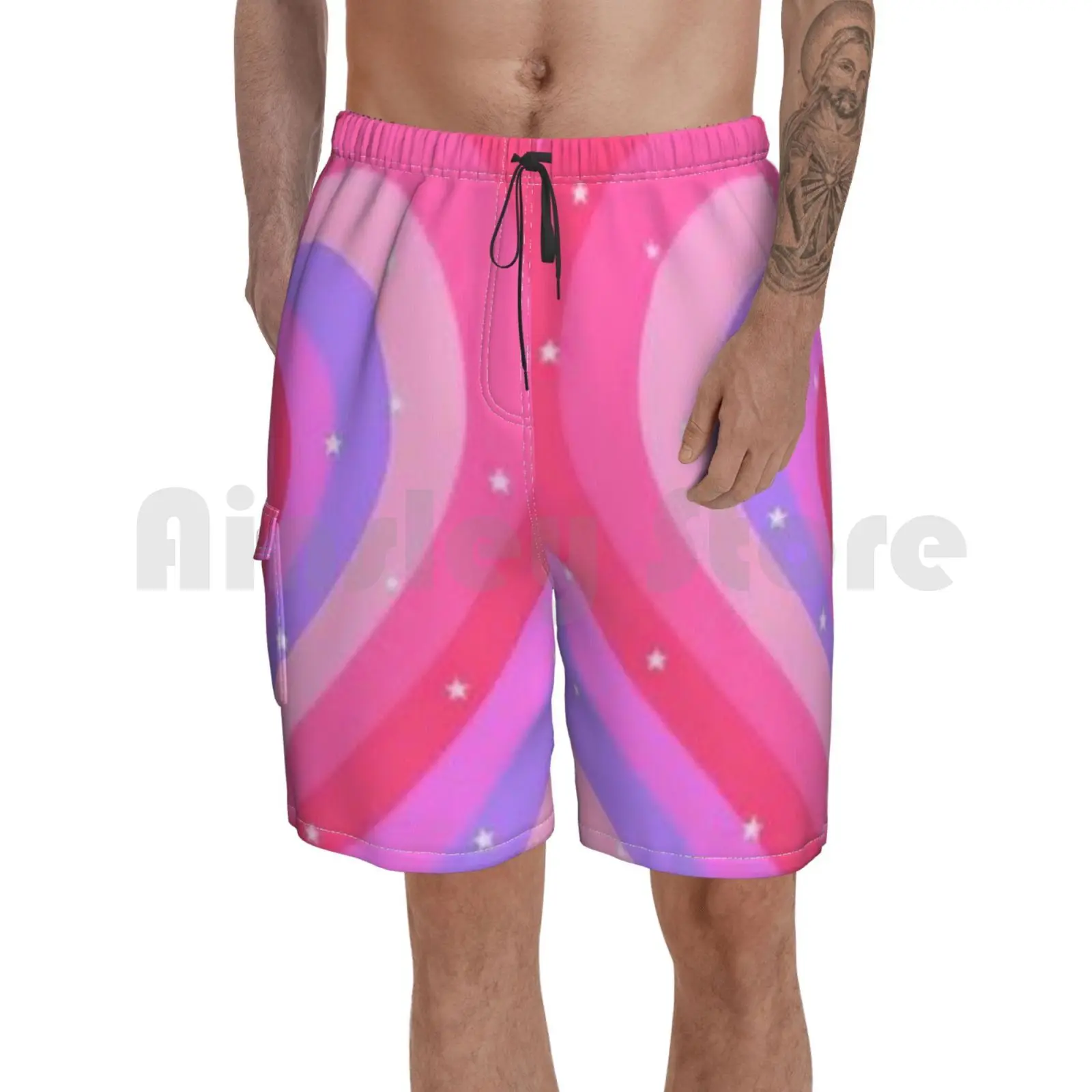 

Y2k розовый эстетической Пляжные шорты мужские пляжные шорты Плавание Мужские Шорты для купания Y2k эстетическое 2000s 90s розовый Ретро Забавный...