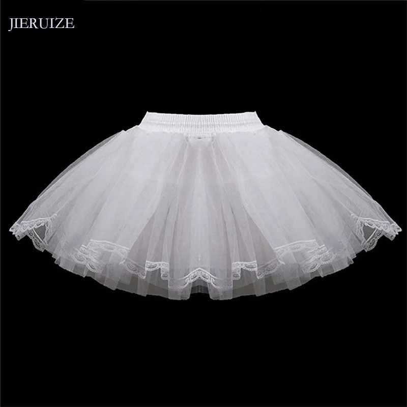 Детская трехслойная подъюбник JIERUIZE короткая с цветами для девочек кринолин