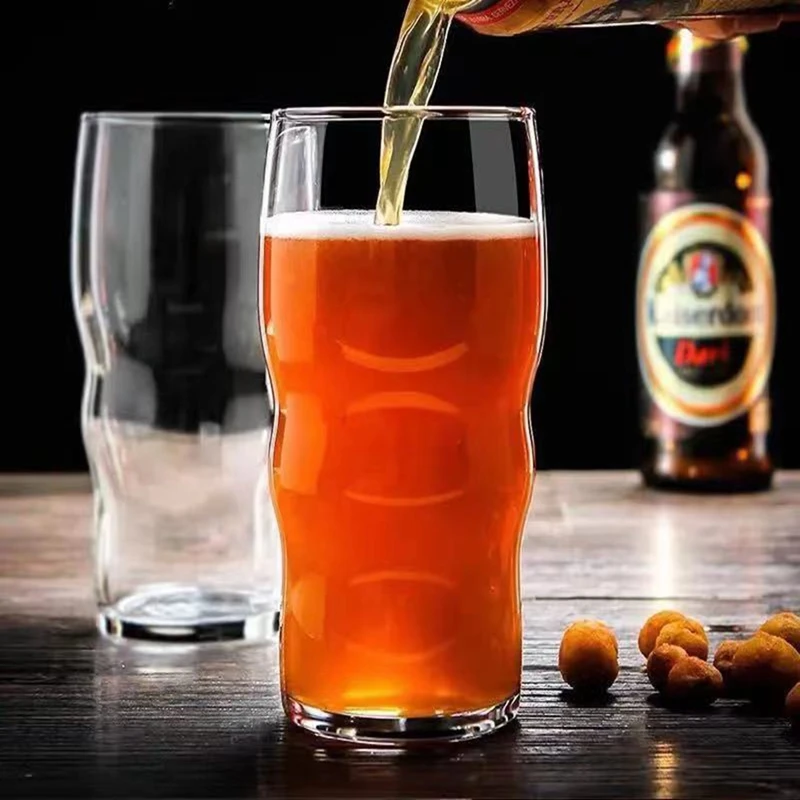 

2PCS/lot Creative Wave Mugs Craft Wheat Beer Mugs Lead-free Glass Household Water Mugs Milk Mugs Juice Mugs