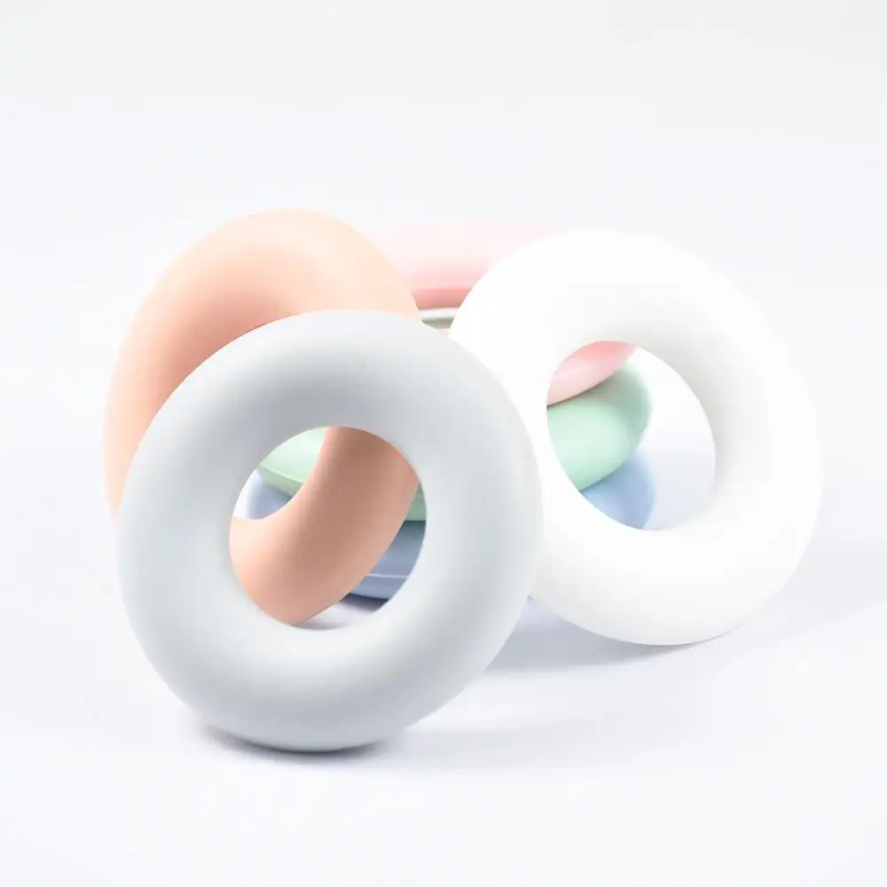 Donut redondo de silicona para dentici&oacute;n de beb&eacute;, collar de dentici&oacute;n de grado alimenticio de 43 MM, cuentas de silicona, 50/100 Uds.-2