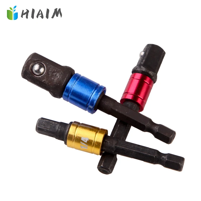 

3pcs Shank Drill Socket Adapter for Impact Driver Hex Shank to Square Socket Drill Bits Bar Extension Set 1/4" 3/8" 1/2 Bit Set