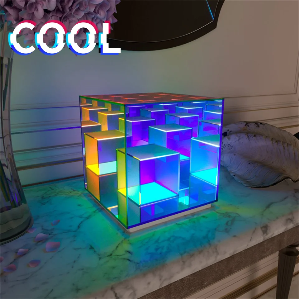 

Светодиодная настольная лампа 3D иллюзия индивидуальная лампа технологическая сенсорная Настольная лампа светильники прикроватная цветна...