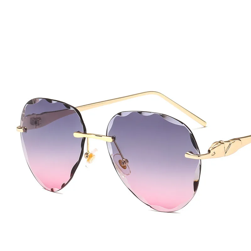 

Frameless Sunglasses Toad Glasses Fashion Ocean Ladies Sun Glasses Shades for Women Rimless Pink Gradient Eyewear Females