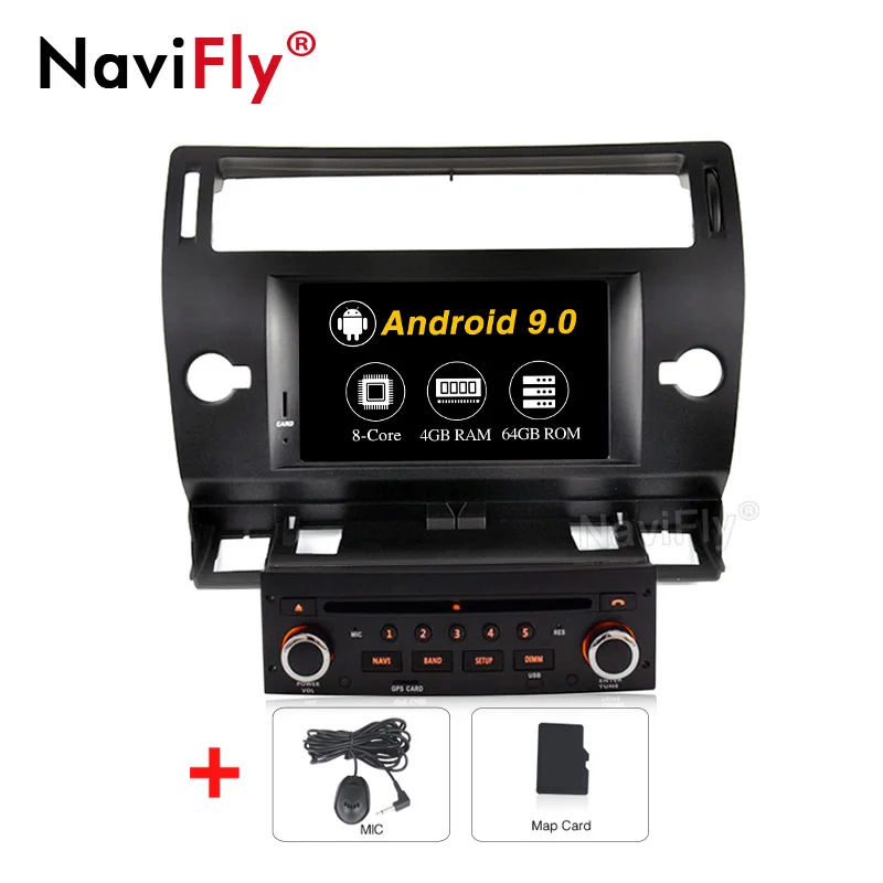 Новинка! 4+ 64G Android 9,0 автомобильный dvd-радиоплеер gps навигация для Citroen C4 C-Triomphe C-Quatre 2004-2009 автомобильный аудио стерео 8 ядер - Цвет: 8Core 4 64G