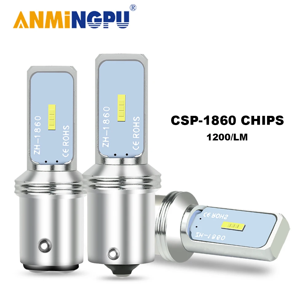 ANMINGPU 2x P21W Led BA15S 1156 лампа BAU15S PY21W CSP 1860SMD 1157 P21/5W BAY15D сигнальная поворотный сигнал