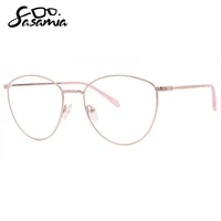 sasamia woman big cat eye glasses anti blue metal female spectacle frames optical clear lens women prescription glasses mw0010