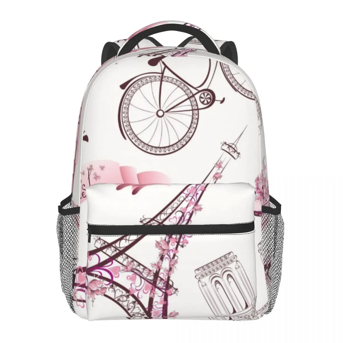 

Paris Symbols Romantic Travel In Paris Backpack School Bags Casual for Teenager Girls Shoulder Bag Travel Bags