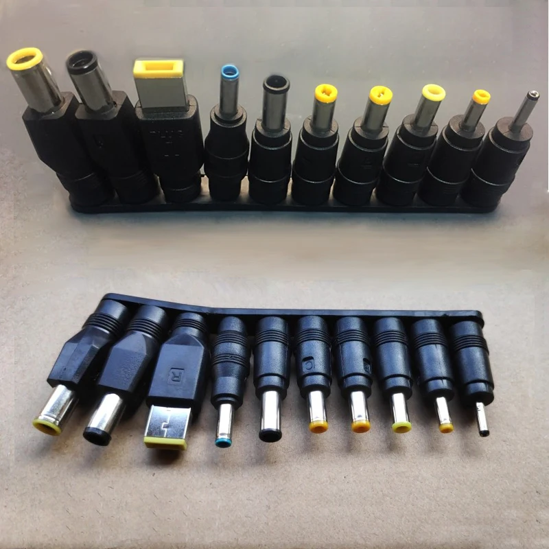 

1Set/10Pcs Universal for Notebook Laptop DC Power Charger Supply Adapter Tips Connector Jack to Plug Charging