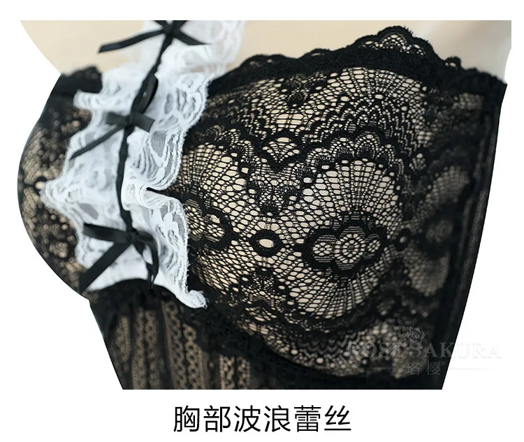 Сексуальное женское нижнее белье Babydoll, кружевное платье с лямками на шее, привлекательное ночное белье, Униформа горничной, соблазнительный Школьный костюм для девочек