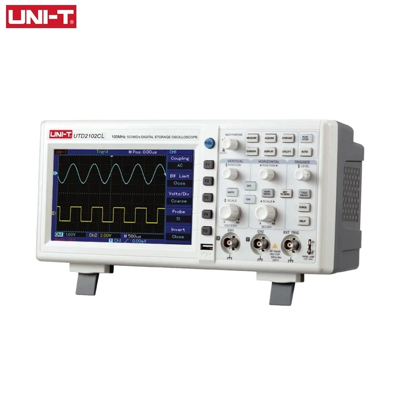 Портативный цифровой осциллограф UNI-T UTD2102CL 100 МГц 2-канальный 500 с USB-осциллографом