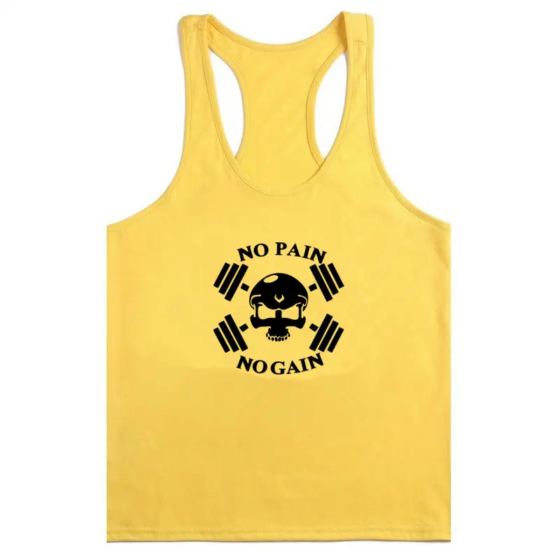 

Fitness Brand Clothing Men 's Quick-Drying Muscle Shirt Skull Printing Sleeveless Vest Longitudinal Beam Bodybuilding