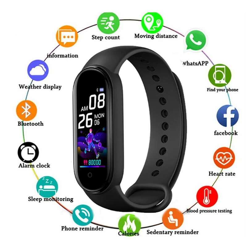 

intelligent clock of men's women heart rate monitor blood pressure fitness tracker smartwatch band sport clock for