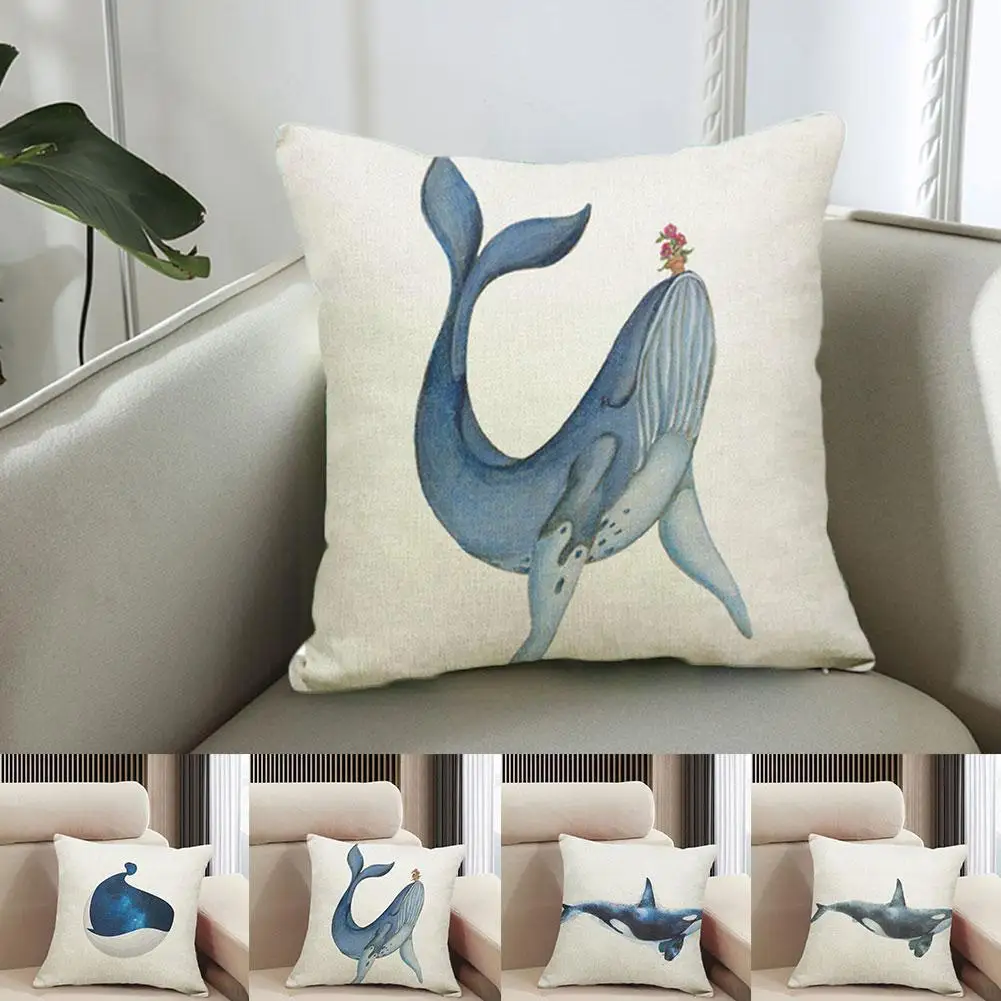 

Single-sided Linen Shark Pillowcase Animal Modern Art Pillowcase Hotel Household Goods B4T7