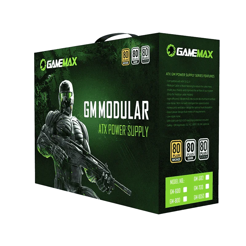 Gamemax Питание 600W 80 + бронза полу модульный GM 700 PSU PFC бесшумный вентилятор блок