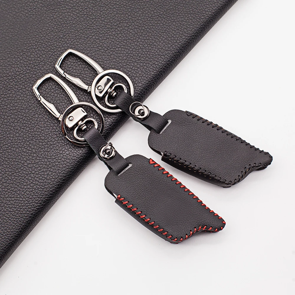 

X5 LCD Remote Control 100% Leather Key Fob Case For Russian Version Vehicle Security Two Way Car Alarm System TOMAHAWK X5 X3