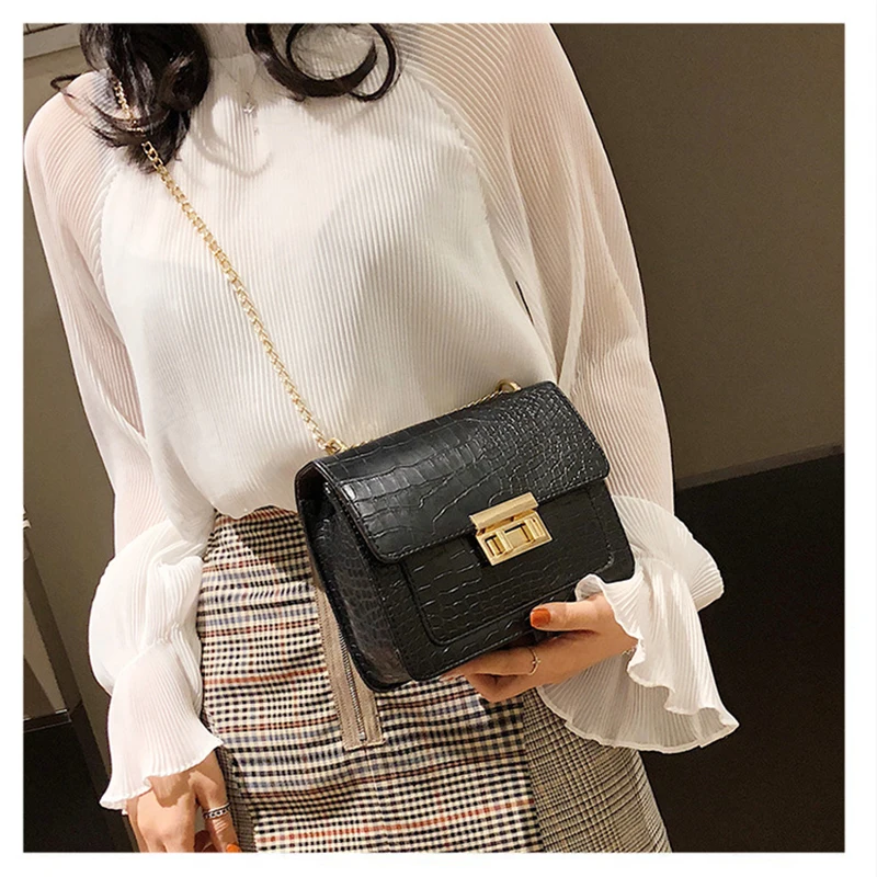 Модная маленькая однотонная сумка на плечо Женская мини-сумка через ретро-сумка