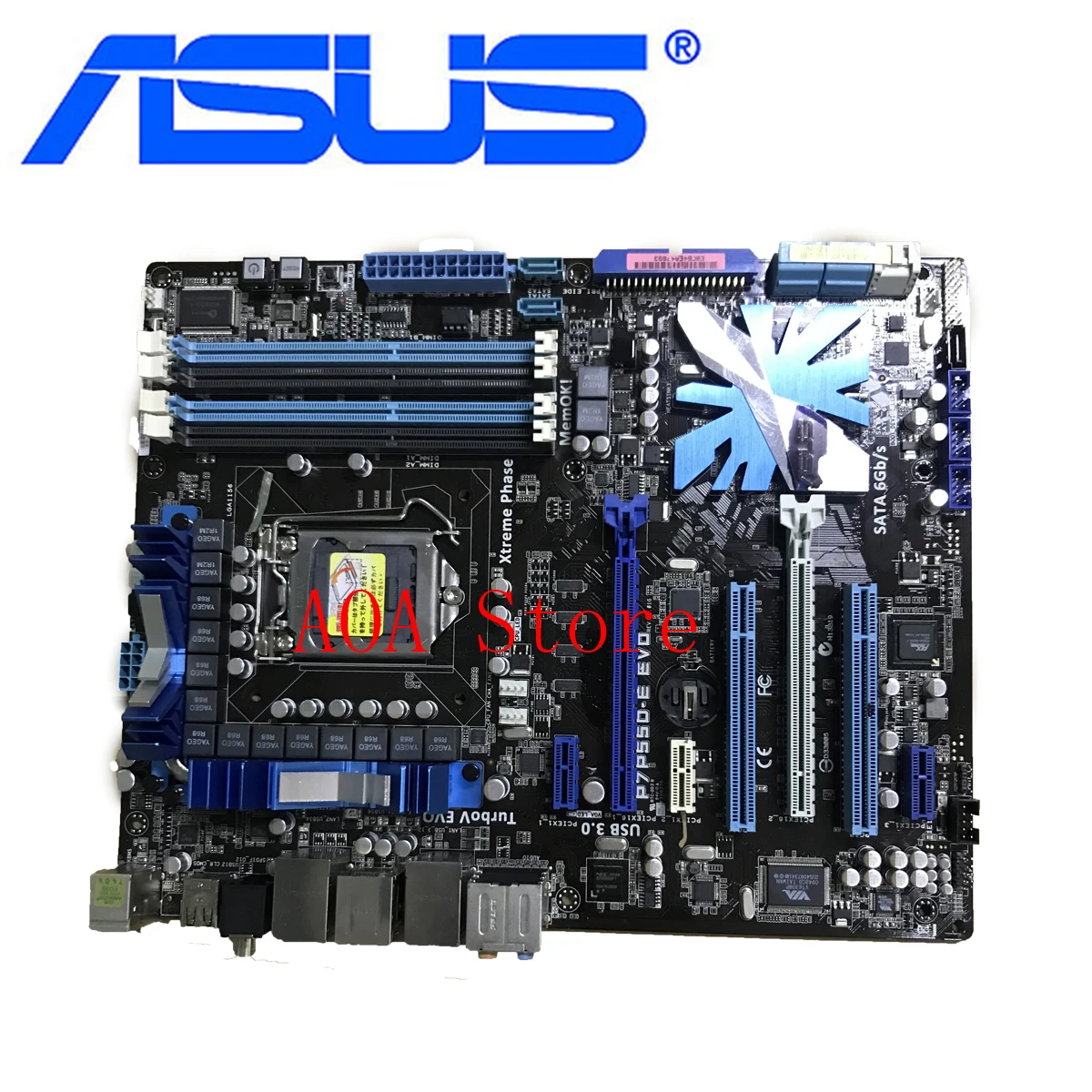 Материнские платы LGA 1156 для Intel P55 ASUS P7P55D E EVO ATX 2 x PCI X16 SATA3 4 DDR3 16 ГБ настольная