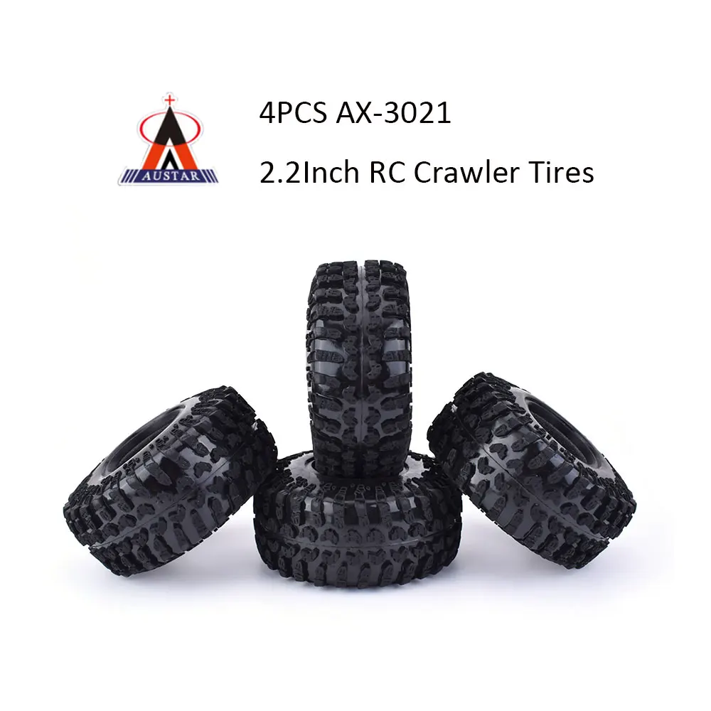

4Pcs AUSTAR AX-3021 2.2Inch Rubber Tires Tyre for 1/10 Traxxas D90 SCX10 AXIAL RC4WD TF2 90056 90045 RC Rock Crawler RC Car