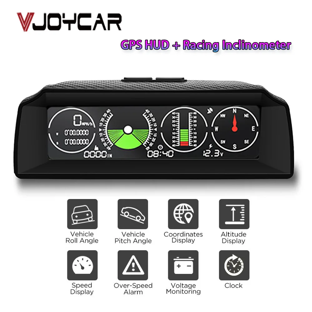 Новый GPS скорость PMH KMH наклон метр Инклинометр автомобильный компас HUD угол