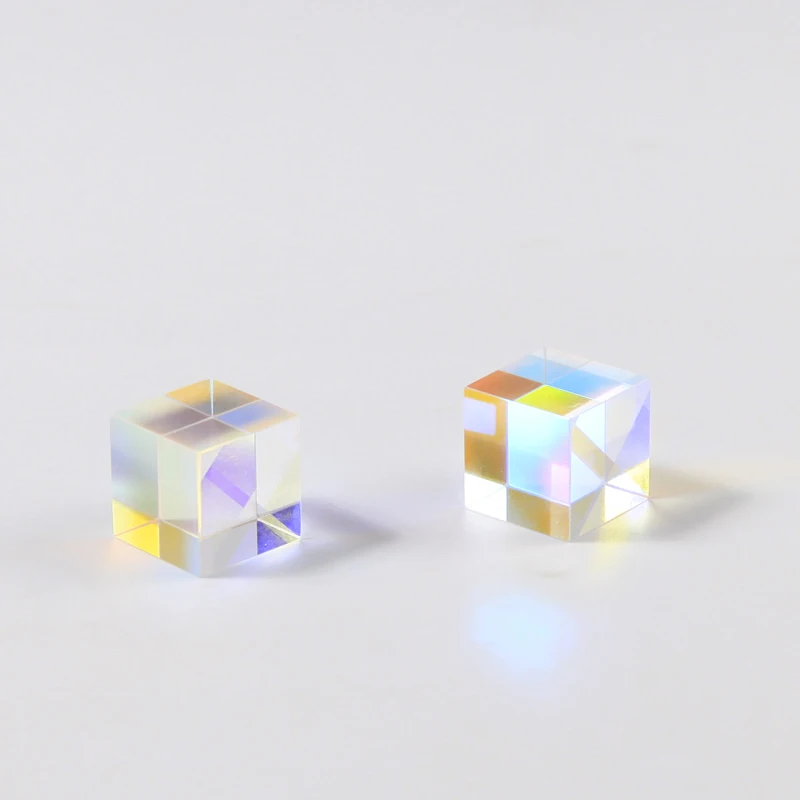 

prism cube 60/40 Photographic Dichroic Color K9 Rainbow laser Cube prism 30*30*30mm Size Crystal Teaching Customized