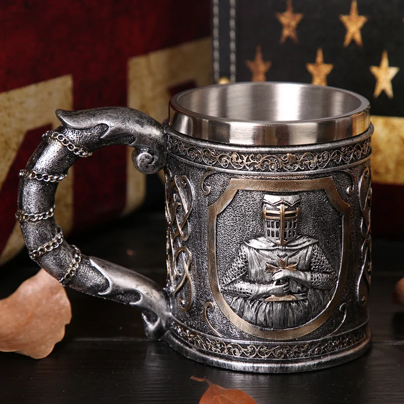 Кофейная кружка в средневековом стиле Templar Crusader Knight Suit Of Armor the Cross Beer Stein Tankard | Дом и
