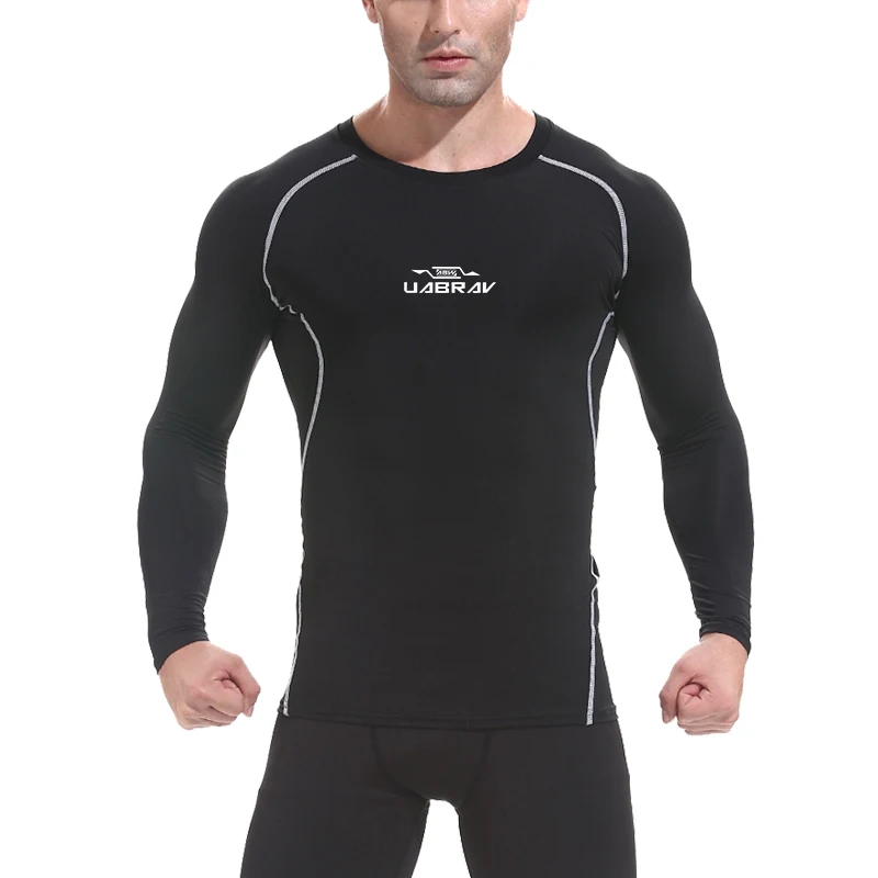 

Gym Shirt Athletic Dry Fit Men Workout T Compression Tops Running Shirt Long-Sleeve Fitness Bodybuilding Quick Dry Tight
