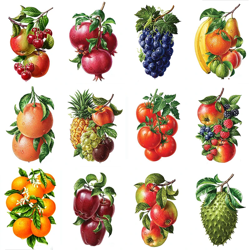 

Diamond Painting 5D Diamonds DIY Fruit Cross Stitch Full Square Round Drill Embroidery Colorful Handmade Home Room Wall Decor