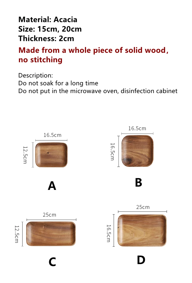 Musowood акации Тарелка деревянная