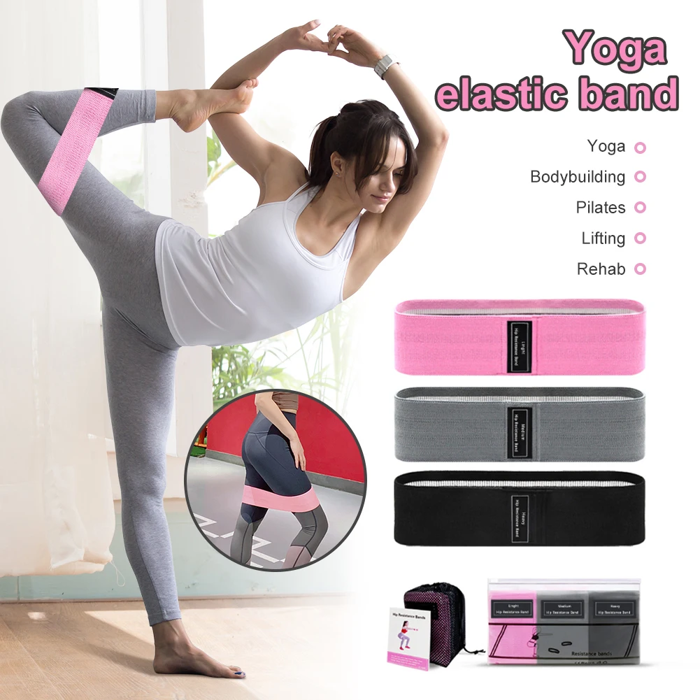 

3 pcs Fabric Resistance Bands Booty Band Set Gym Equipment Workout Elastic Elast Glute Band for Yoga Sports Fitness Hip Training