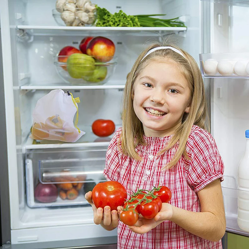 5 шт. многоцелевой сетчатая ткань зеленый Комплект карман фруктовые и овощные