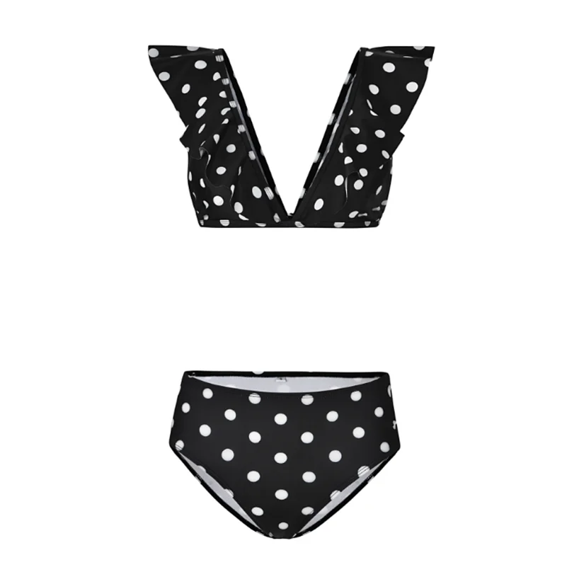 

Clothing Waist Sets Beach Shorts Tops Swimming female 2020 Holidays Wear Shorts Sexy Women Dot v neck Elastic Polka Girls New