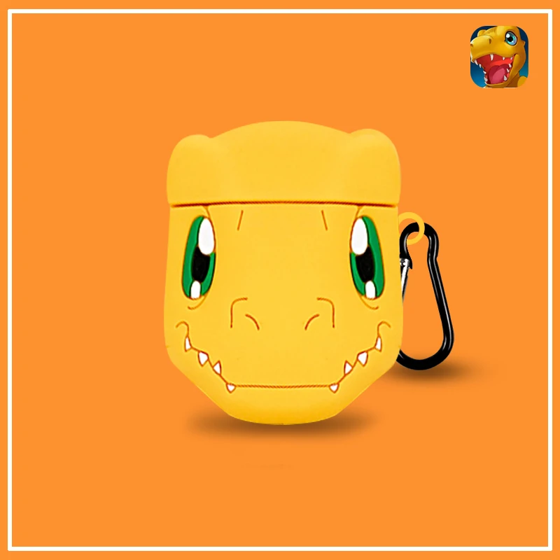 Силиконовый защитный чехол для наушников Apple Airpods 1 2 3D милый Digimon Monster Agumon Digivice Koromon