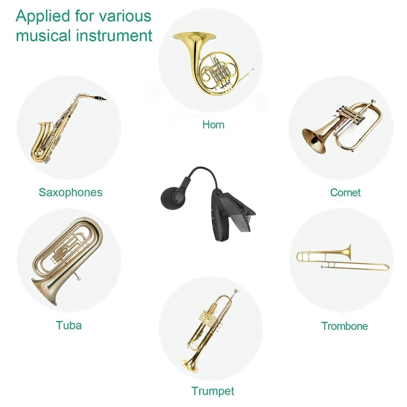 

Dropship-Wireless Instrument Microphone,UHF Clip-on Condenser Microphone,for Speaker,Trumpet,Clarinet,Saxophone,Cello,Speaker
