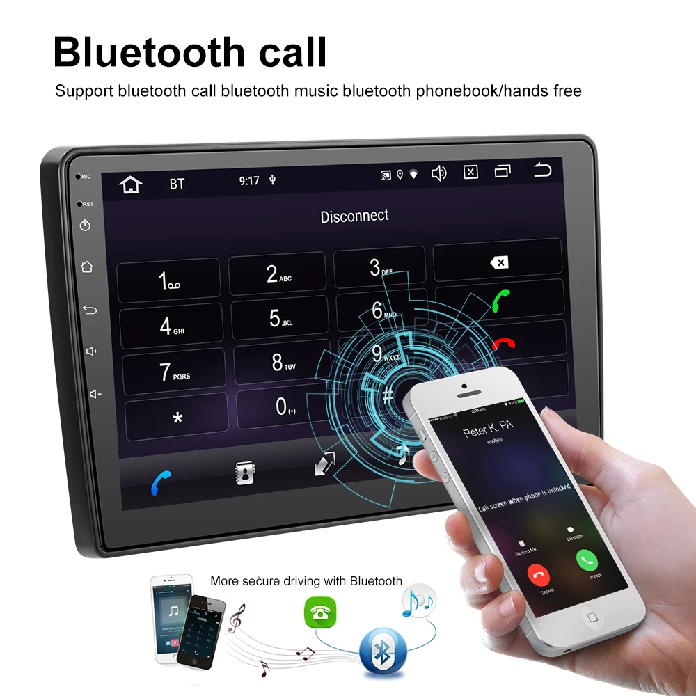 Мультимедийный плеер AMPrime стерео магнитола на Android с GPS Wi Fi Bluetooth для
