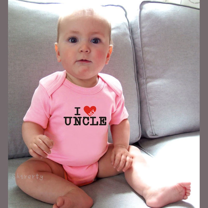 Cute Funny I Love My Uncle Baby One Piece Child Fun Present Infant Romper Christmas Family Toddler Jumpsuit Clothes |
