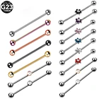 Штанга Из Титана G23 для пирсинга, ювелирное изделие для прокола хрящевой ткани уха, козелка и завитка ушной раковины В индустриальном стиле, 14 г, 1 шт.