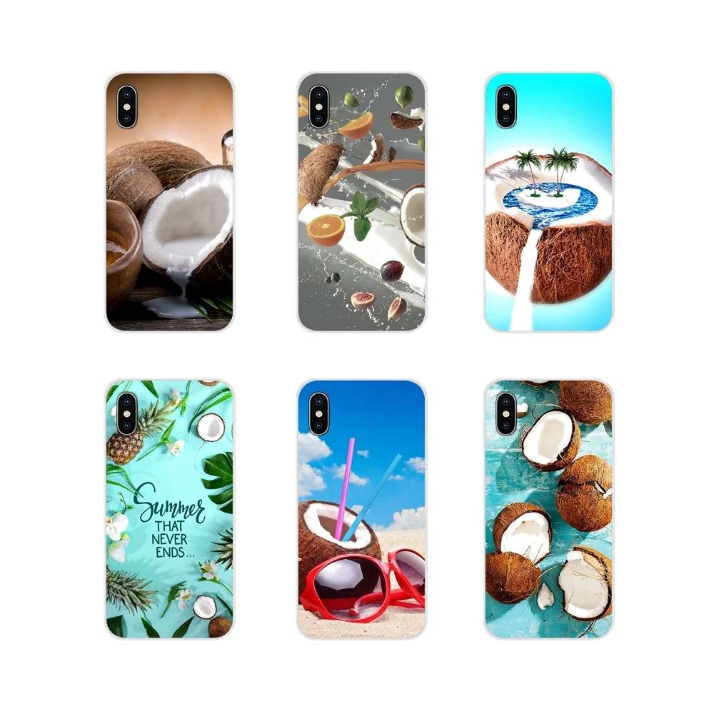 Силиконовый чехол Сумочка для телефона кокосового ореха в голубое небо песчаный