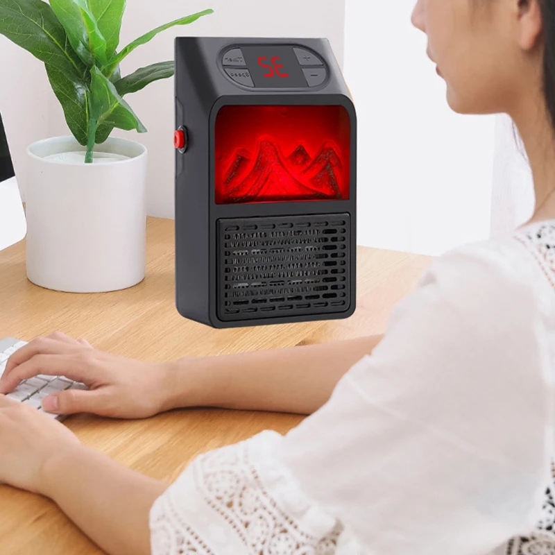 Электрический Настенный мини обогреватель с эффектом пламени штепсельная вилка