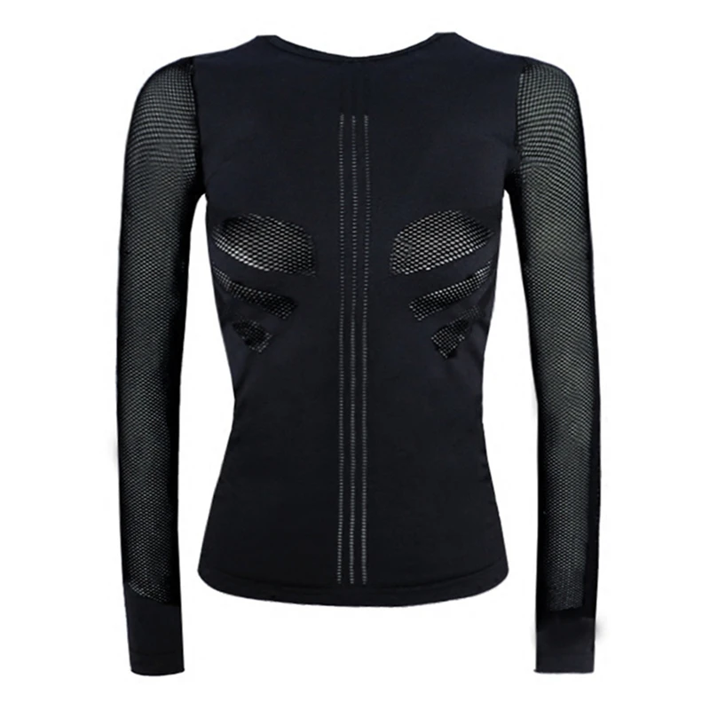 Обувь из сетчатого материала с длинным рукавом рубашка для йоги и бега пробежки