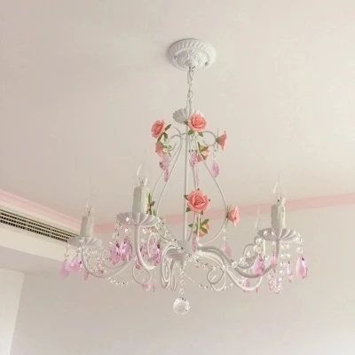 Свадебная железная люстра с розовыми розами садовый светильник для ресторана