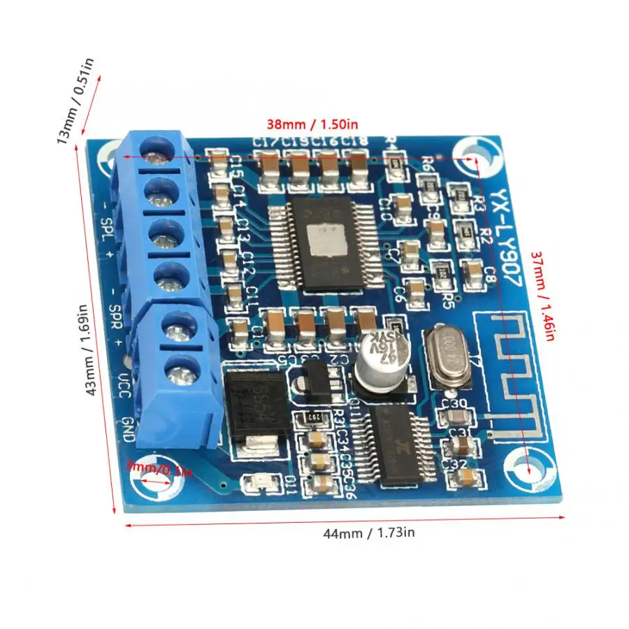 DC12-24V TPA3166D2 Bluetooth аудио усилитель мощности плата 50WX2 двухканальный стерео военный