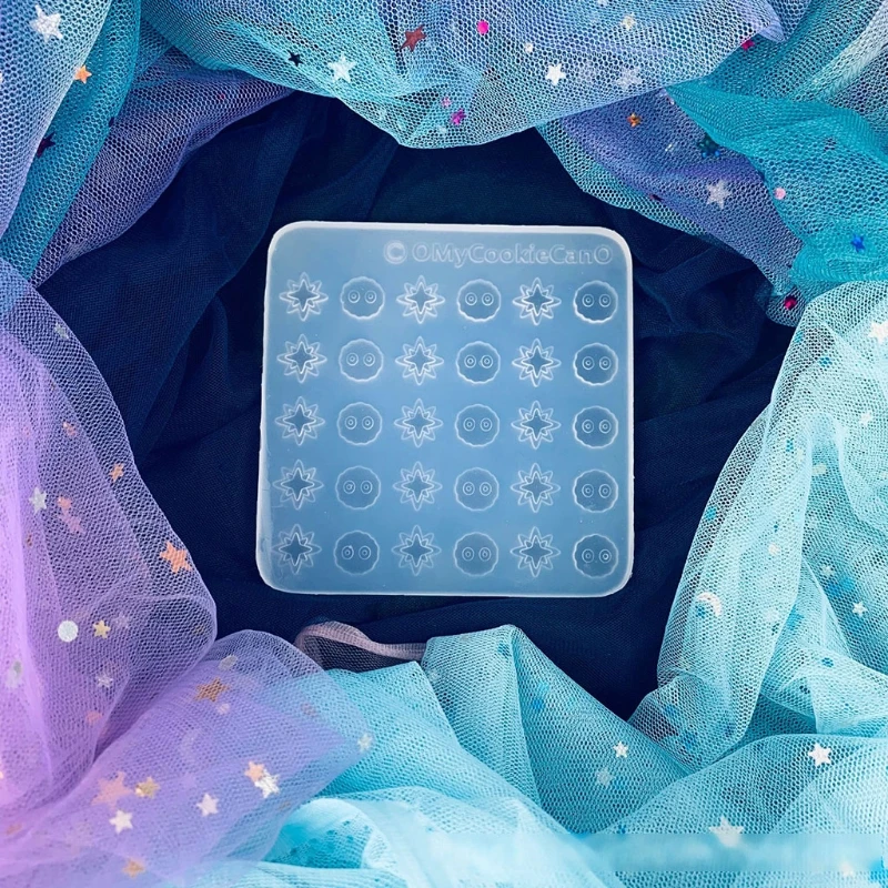 

1Pc Fully Transparent Silicone Epoxy UV Epoxy Mold Briquettes Fairy Star Candy Mould for Jewelry Craft Home Decoration
