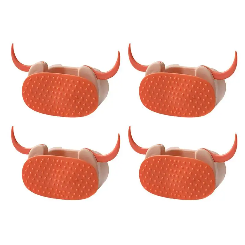 

4pcs Traceless Mop Holders Creative Mop Hanging Hooks Practical Mop Clips