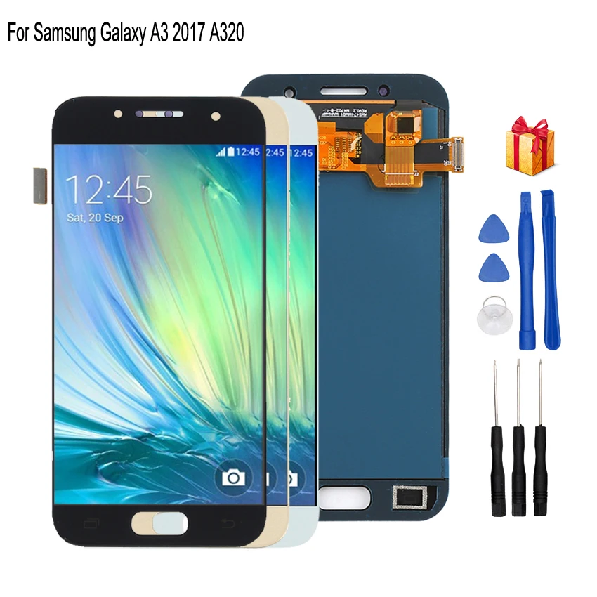 Оригинальный ЖК дисплей для SAMSUNG Galaxy A3 2017 A320 сменный дигитайзер сенсорного экрана