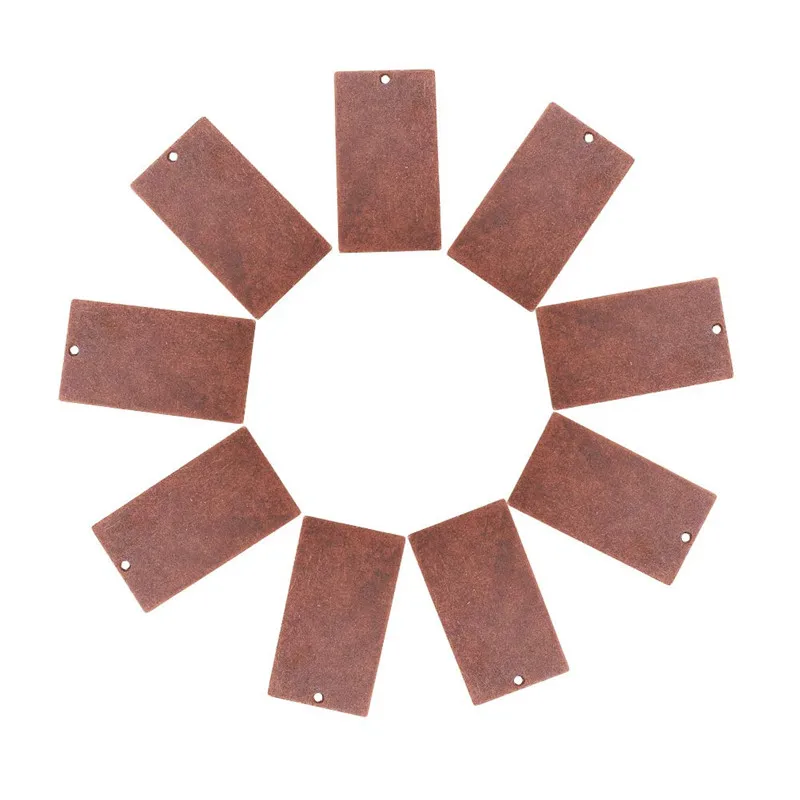 10 шт. красные медные/античные бронзовые металлические бирки медные Пустые