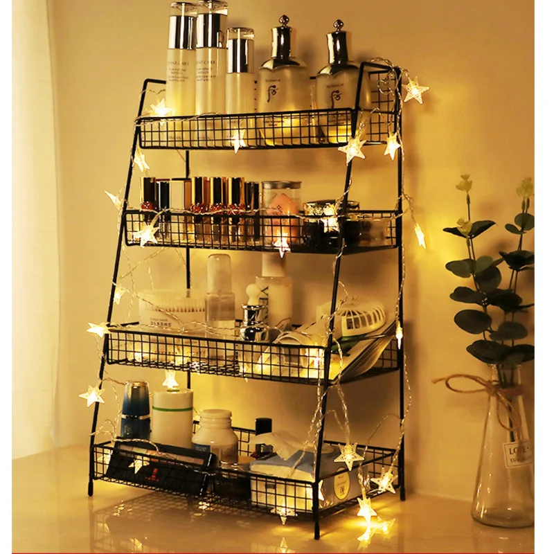 

Контейнер для хранения косметики большой емкости, стандартная стойка для хранения, деревянная доска из кованого железа, товары для ухода за...