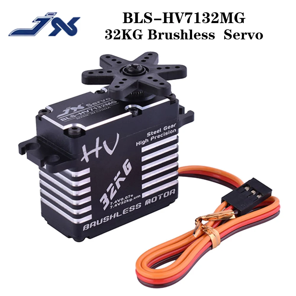 

JX Servo BLS-HV7132MG 32 кг 7,4 В 0.07sec высокоскоростная Точная стальная шестерня с ЧПУ цифровой бесщеточный для радиоуправляемого автомобиля робота дро...