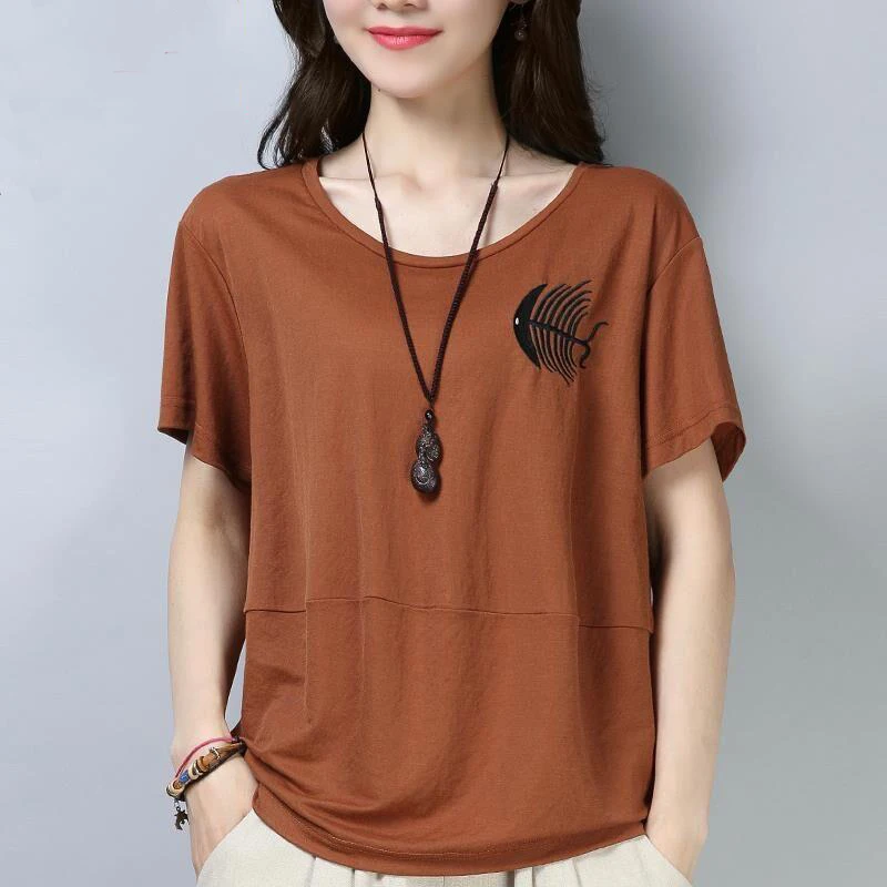 Женская хлопковая блузка размера плюс рубашка с коротким рукавом коллекция 2020