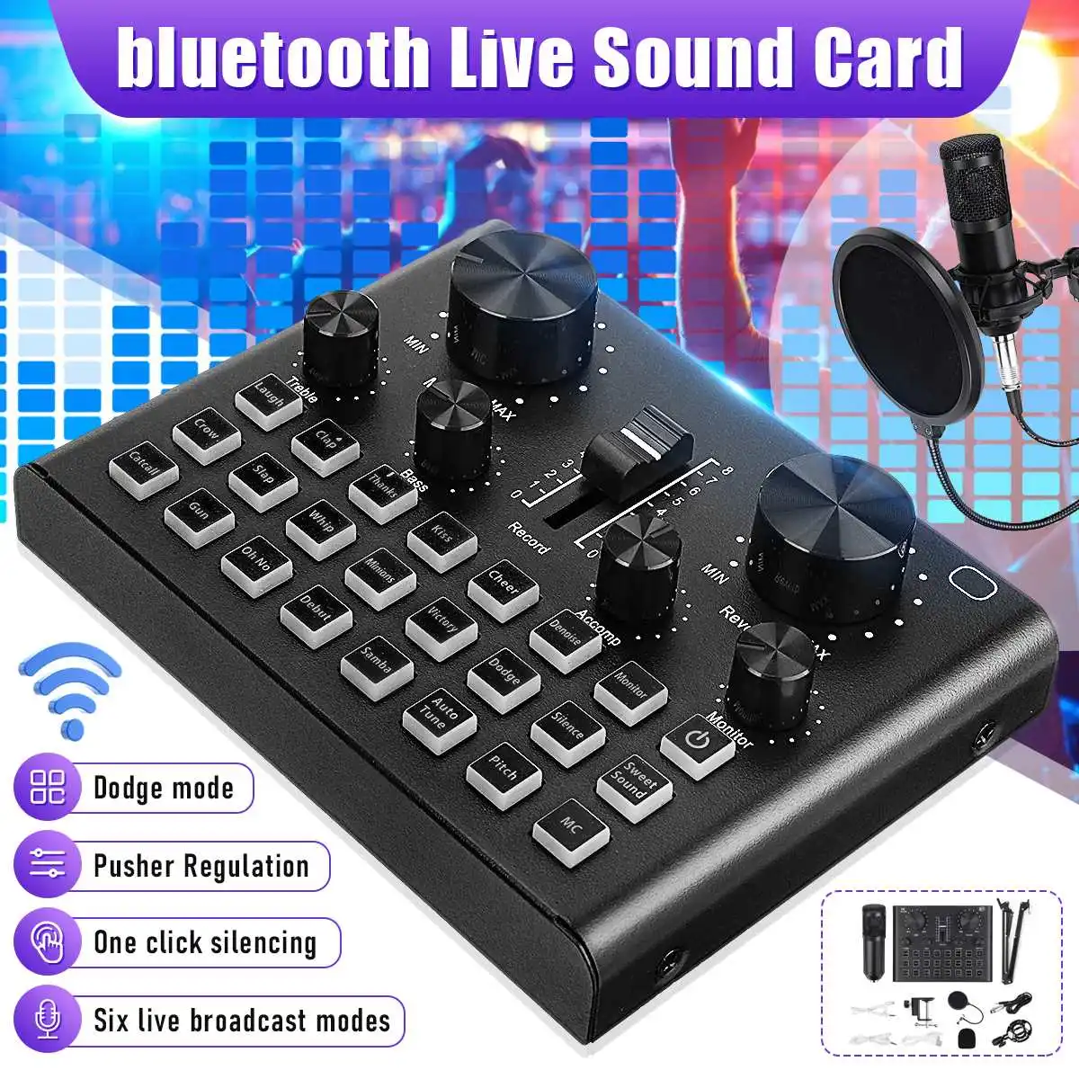 

Усилитель Bluetooth V8, 6 режимов, для звуковой карты, FM, USB, SD