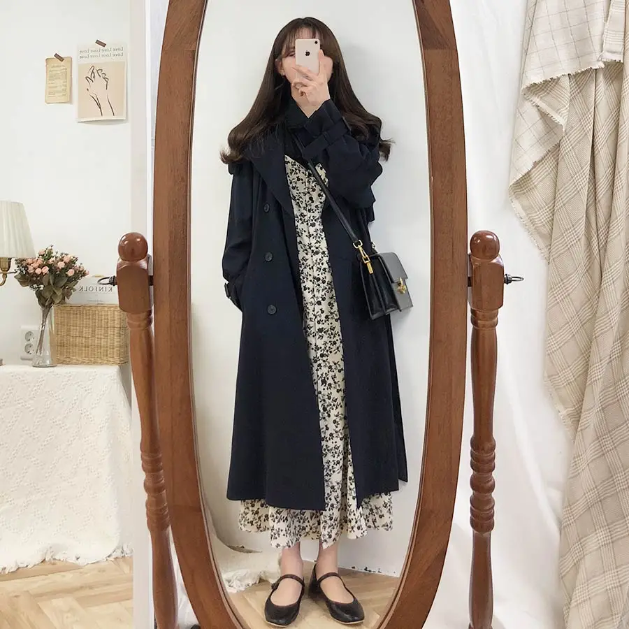 

Alien Kitty Outwear Warm All Match Streetwear Hot Sale Elegant Chic 2021 Loose Retro Female Casual Long Clothe Women Coats